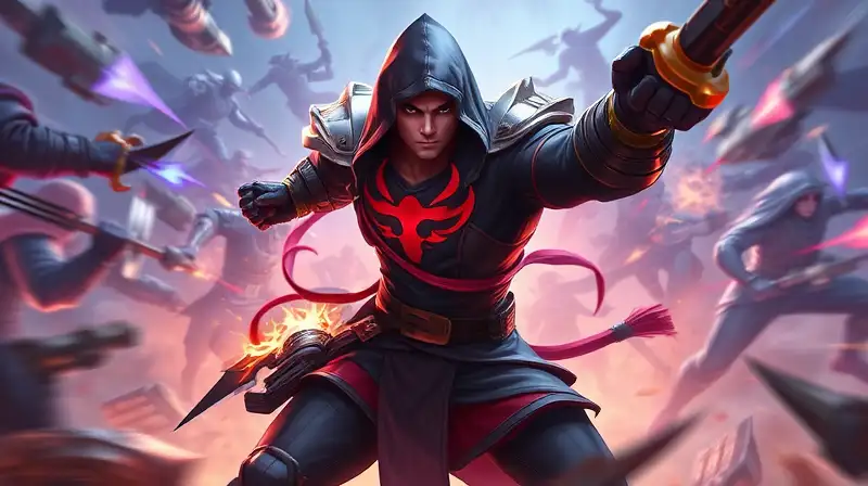 Asesino de Mobile Legends en batalla intensa