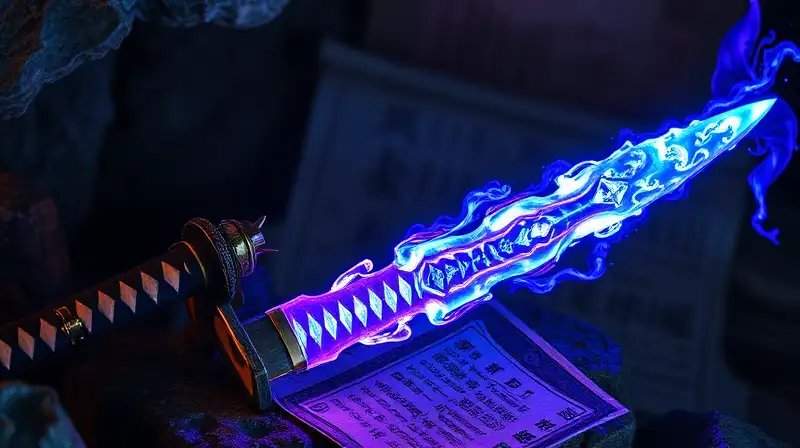 Espada mística y katana antigua brillan juntas