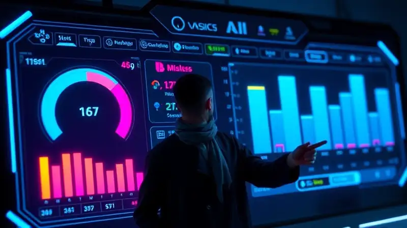Tablero futurista vibrante con navegación dinámica