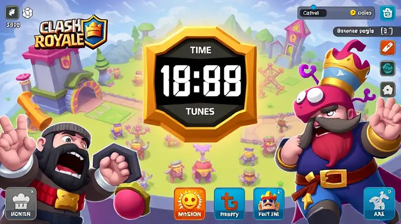 Personajes de Clash Royale en fondo vibrante