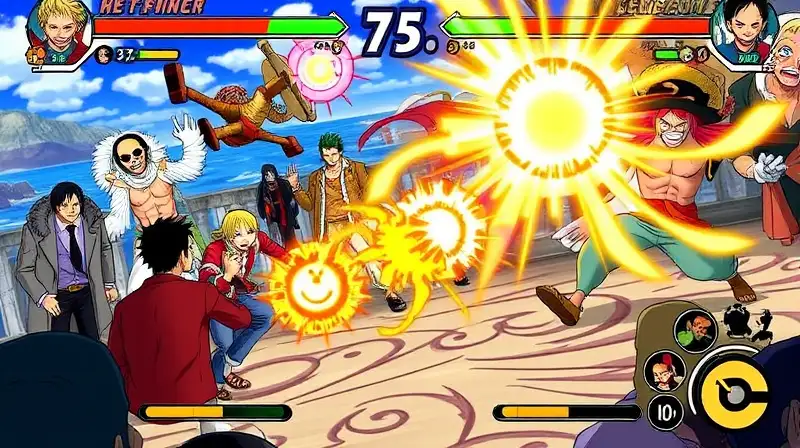Personajes de One Piece en batalla dinámica