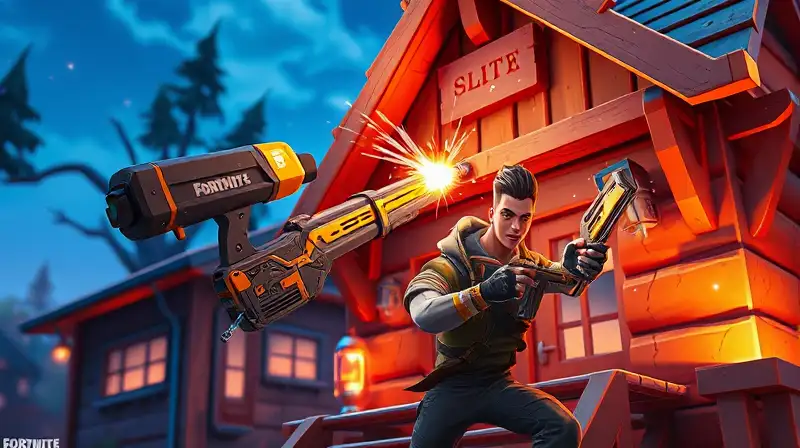 Herramientas futuristas reparan edificio Fortnite