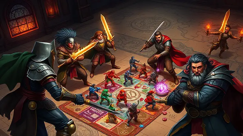 Escena de batalla RPG de fantasía estratégica