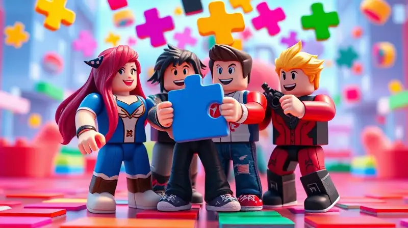 Personajes de Roblox colaboran en juego colorido