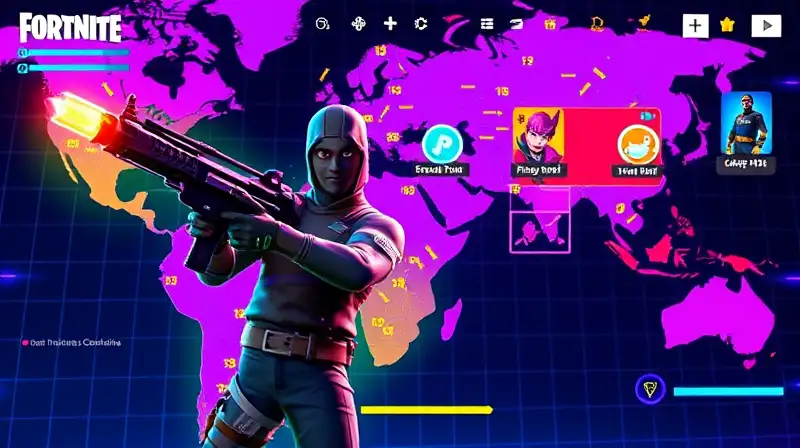 Personaje de Fortnite con arma brillante