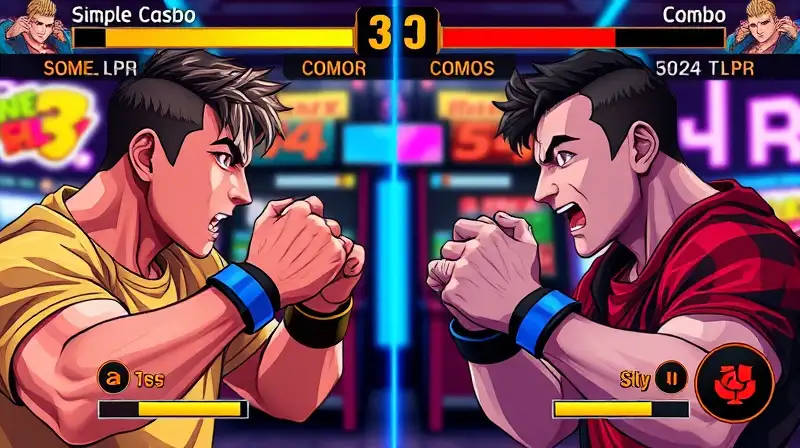 Dos gamers compiten con combos y energía