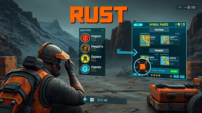 Interfaz de juego futurista con comercio dinámico