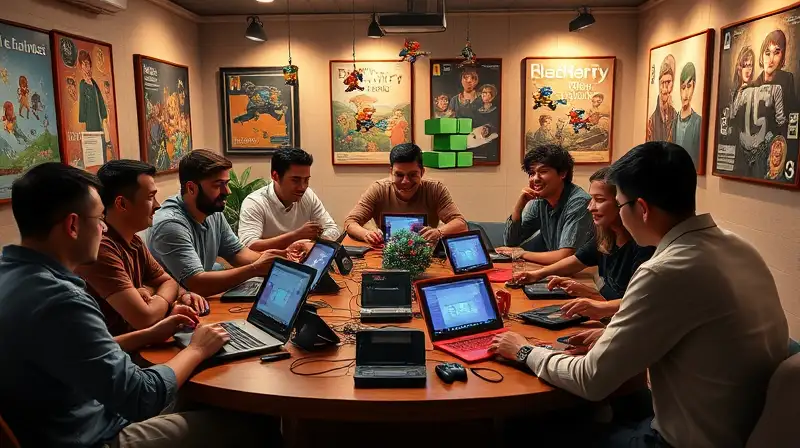 Jugadores diversos colaboran en ambiente retro