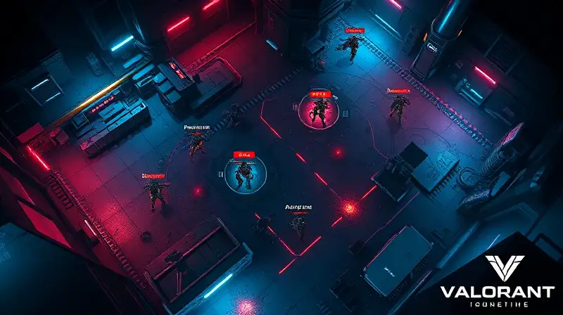 Mapa táctico futurista con luces neón