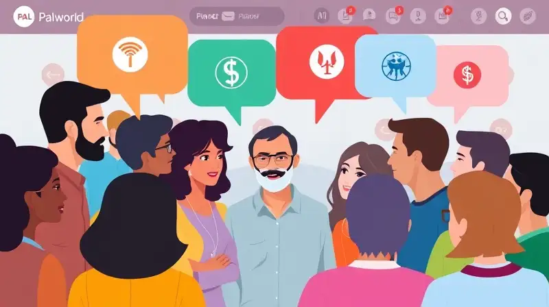 Grupo diverso discute con símbolos de confianza