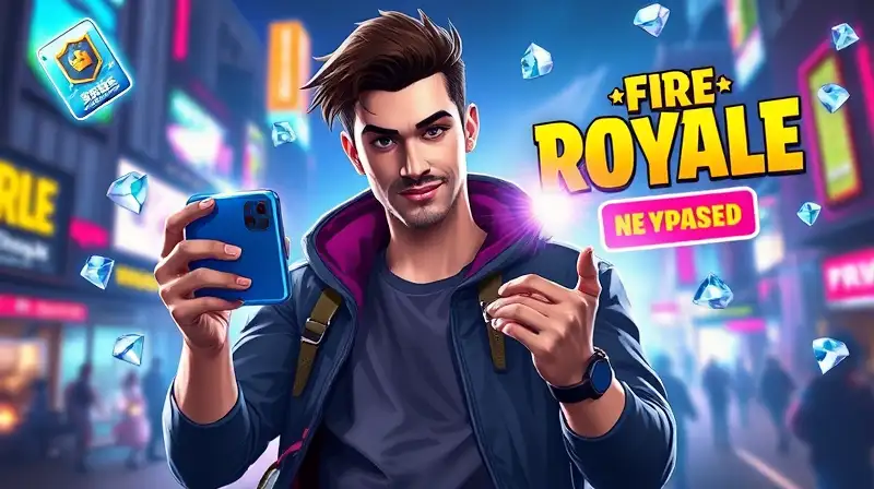 Gamer confiado con pase holográfico brillante