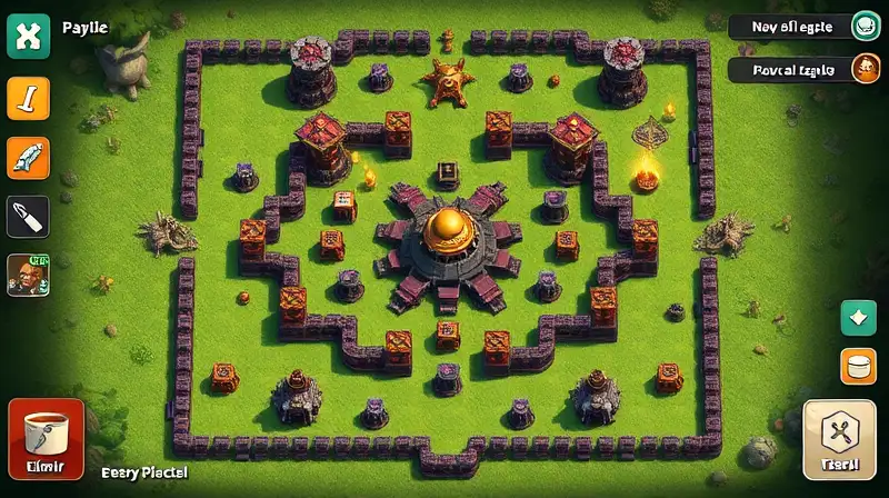 Base de fantasía con defensa y colector central