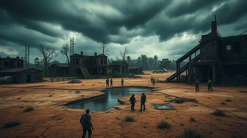 Paisaje postapocalíptico con pocos sobrevivientes