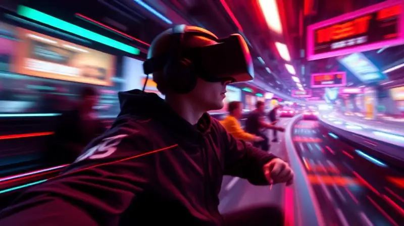 Escena rápida de videojuego con efectos neon