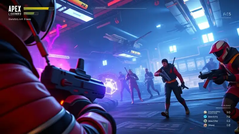 Partida intensa de Apex Legends con acción futurista
