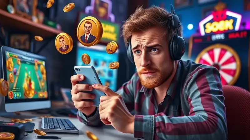 Gamer frustrado juega Coin Master entre caos