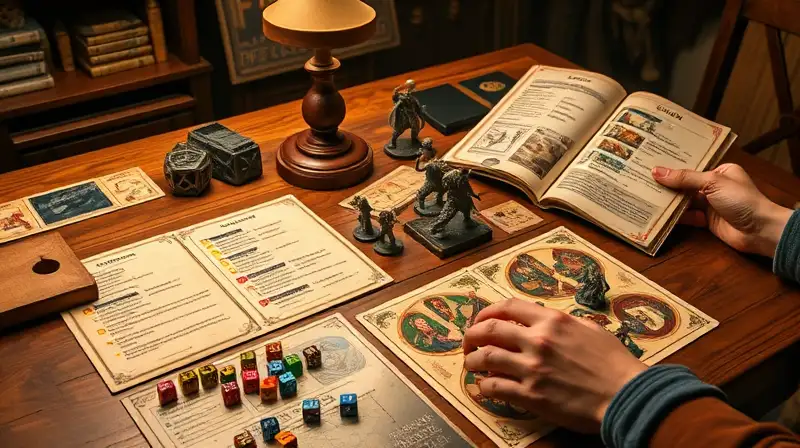 Mesa de juego de rol con miniaturas