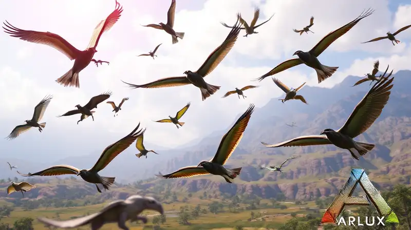 Criaturas voladoras de ARK en vuelo dinámico