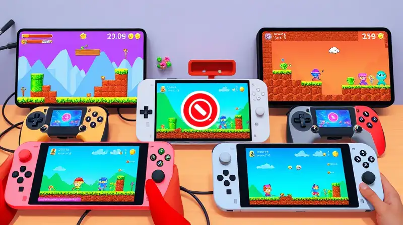 Juegos 2D coloridos en dispositivos conectados