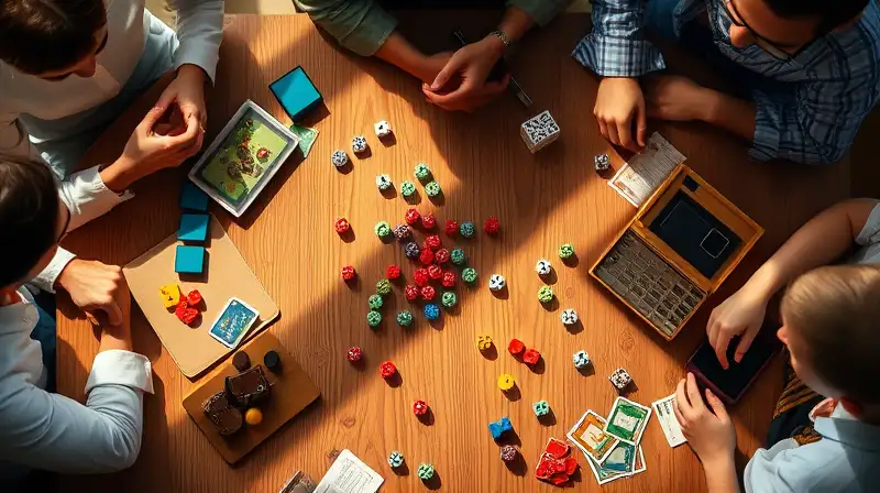 Juego de mesa con fichas y dados