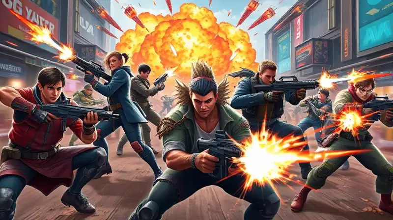 Batalla dinámica futurista con explosiones intensas