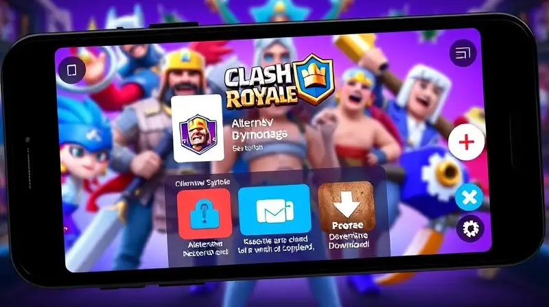 Smartphone muestra descarga segura de Clash Royale