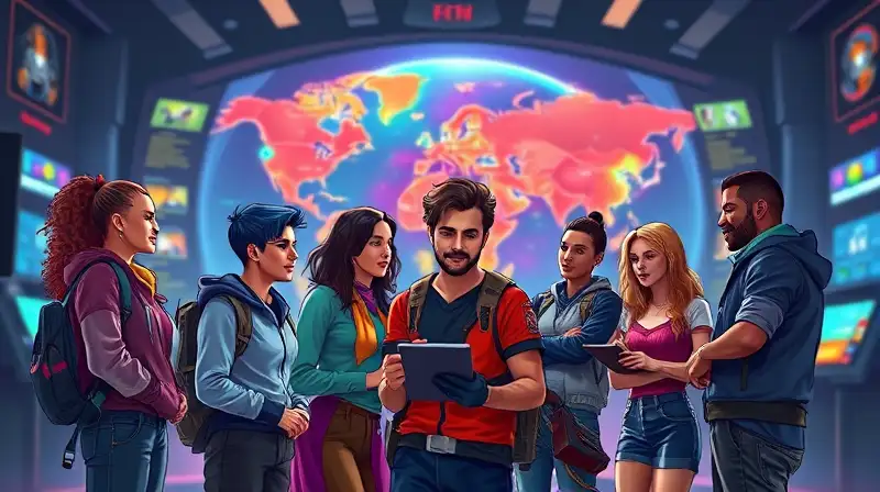 Amigos planificando en juego de fantasía