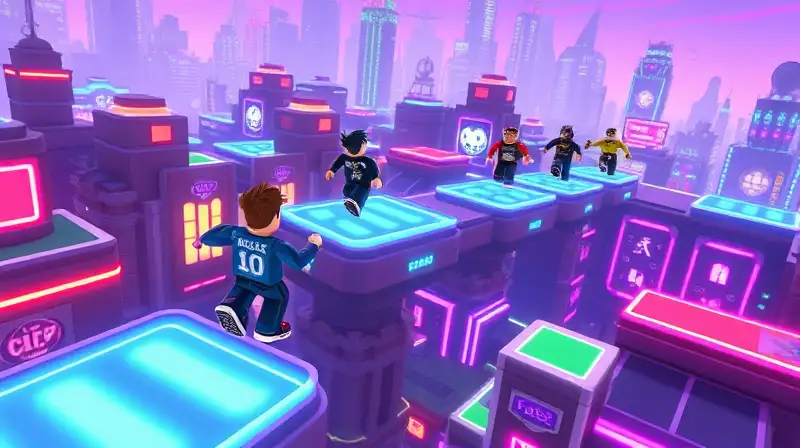 Juego de parkour Roblox con competencia dinámica
