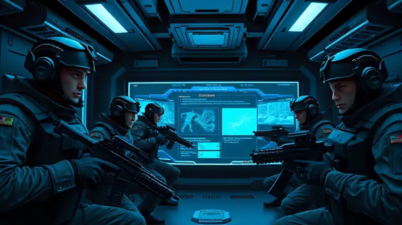 Soldados entrenan usando hologramas tácticos futuristas