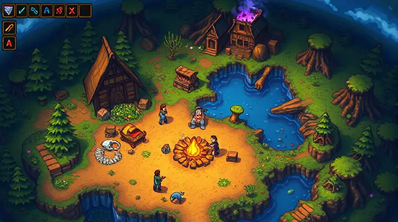 Mapa Terraria vibrante con jugadores y criaturas