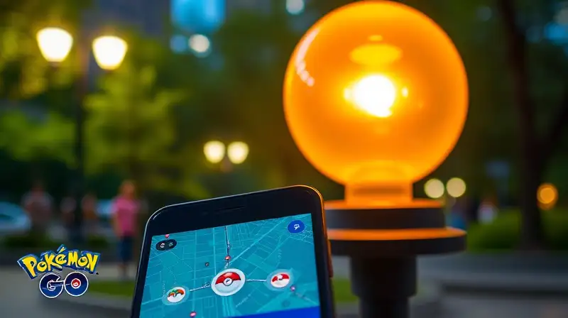 Poképarada digital brillante en parque urbano