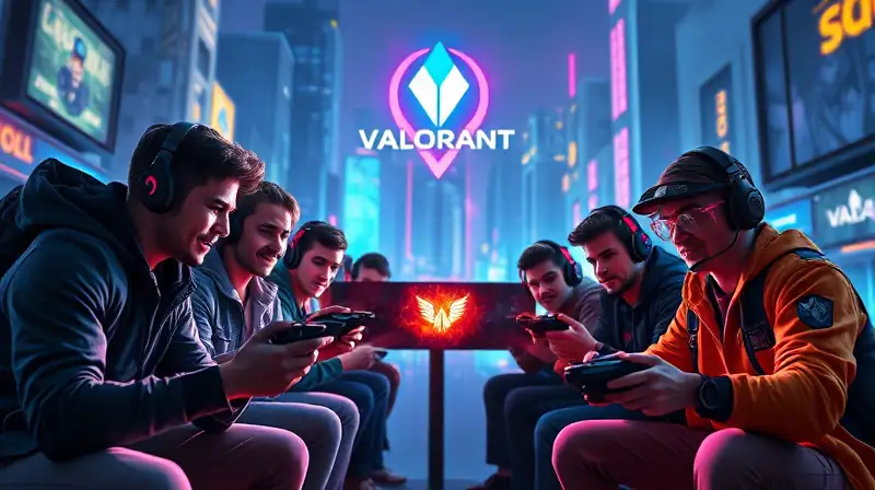 Gamers diversos juegan Valorant en equipo