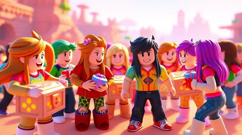 Avatares de Roblox colaboran en mundo vibrante