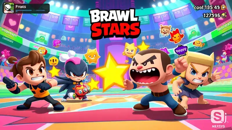 Personajes de Brawl Stars luchando en arena