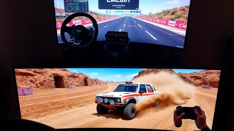 Pantalla dividida: simuladores de carreras contrastantes