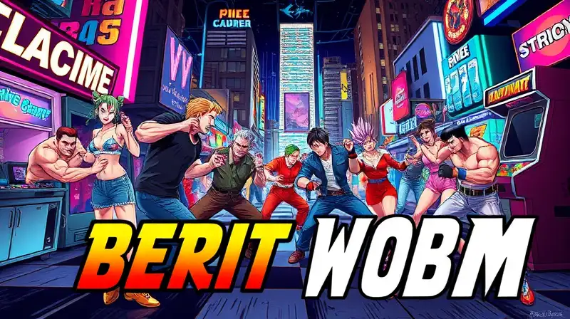 Acción arcade retro con personajes vibrantes
