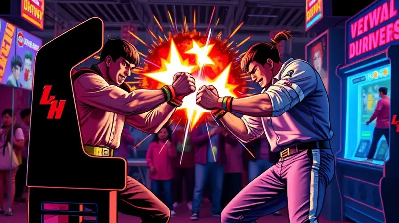 Dos jugadores luchan juntos en arcade retro