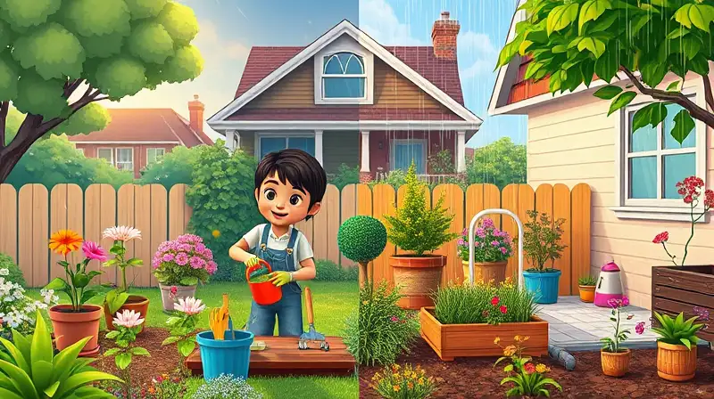 Personaje de Sims jardinea en casa colorida