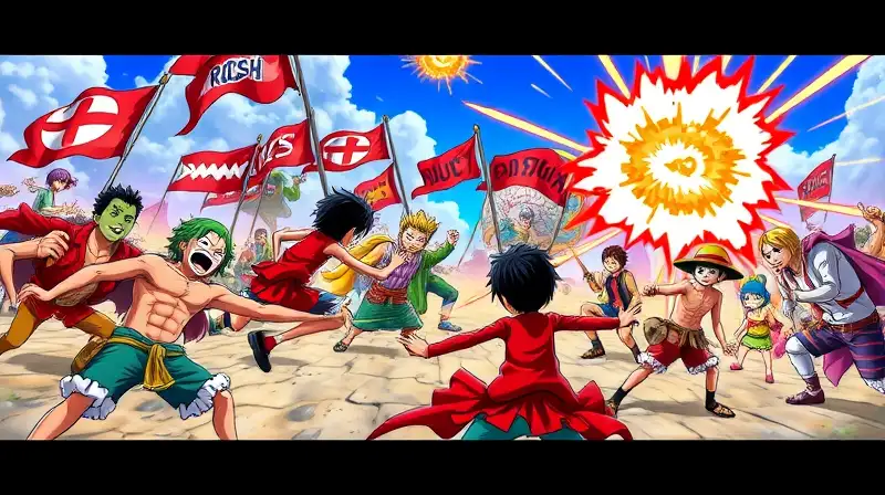 Personajes de One Piece en batalla dinámica