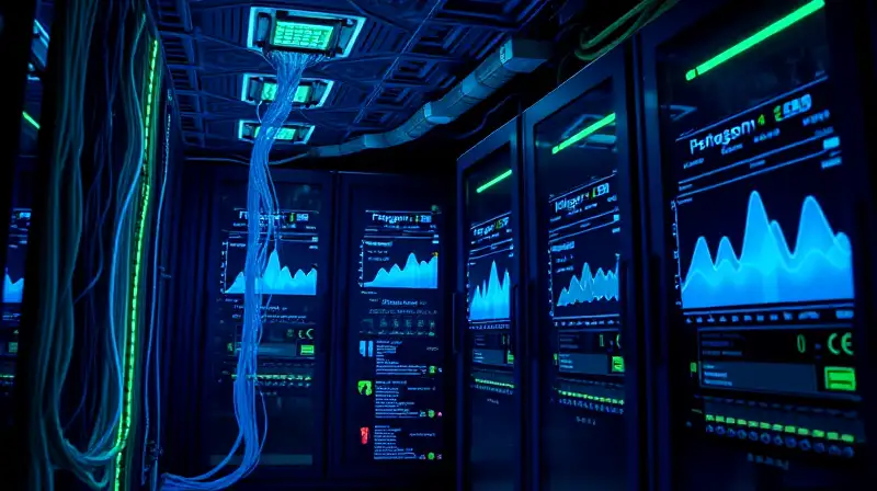 Sala de servidores futurista con tecnología avanzada