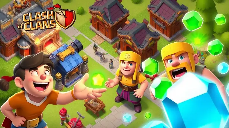 Jugadores intercambian gemas en aldea colorida