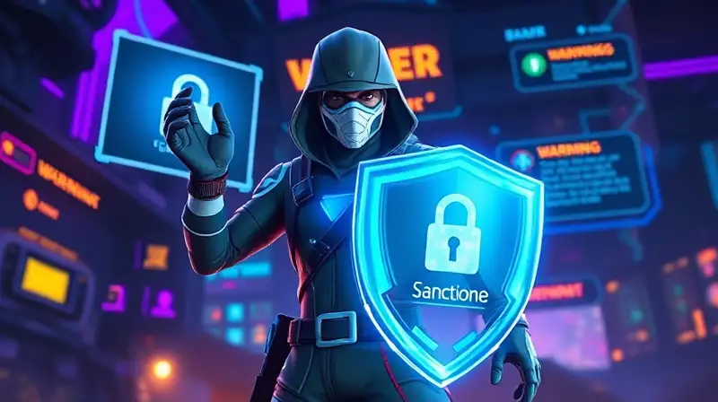 Personaje de Fortnite con escudo digital