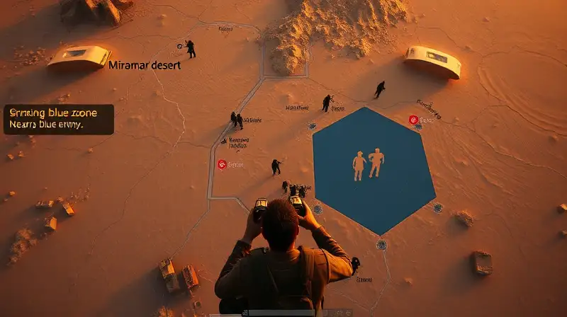 Mapa táctico de Miramar con enemigos cercanos