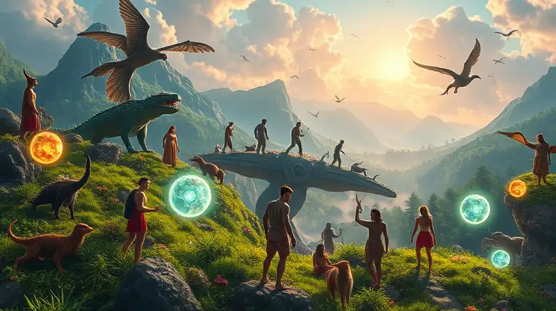 Paisaje vibrante de Palworld con criaturas diversas
