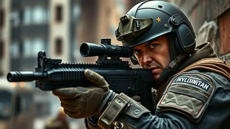Francotirador protegido en batalla urbana intensa