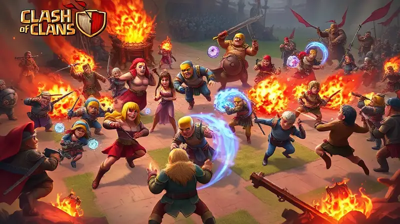 Batalla épica con tropas y magia