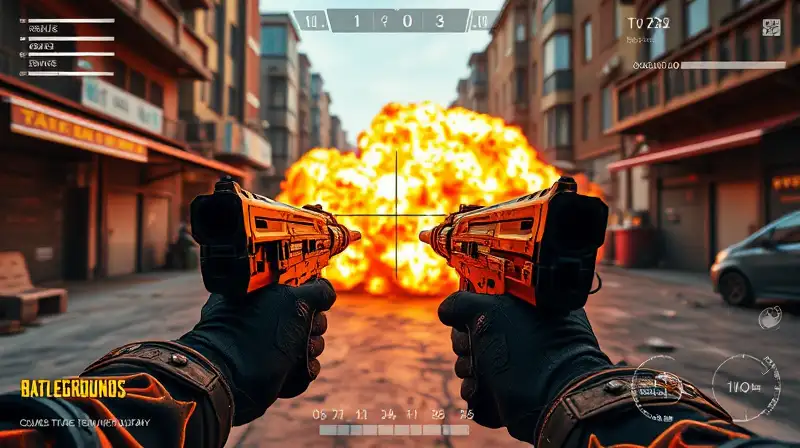 Escena FPS intensa de batalla urbana