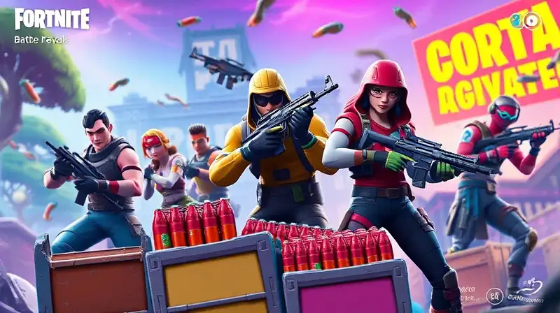 Personajes de Fortnite gestionan munición colorida