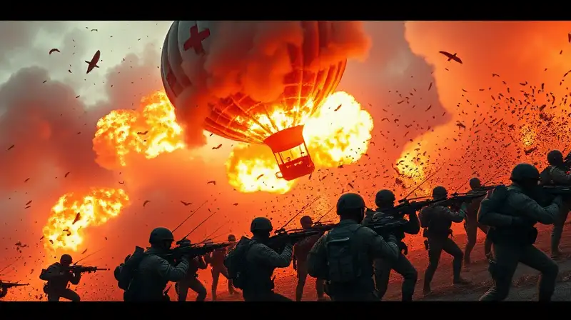 Globo explota en batalla aérea caótica