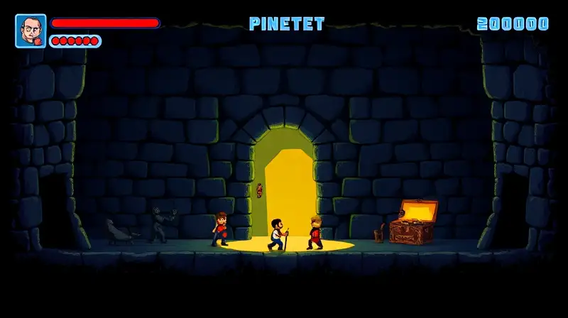 Juego pixelado retro con nivel secreto